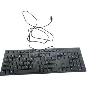 dell keyboard USB wire kb-216 black slim READ